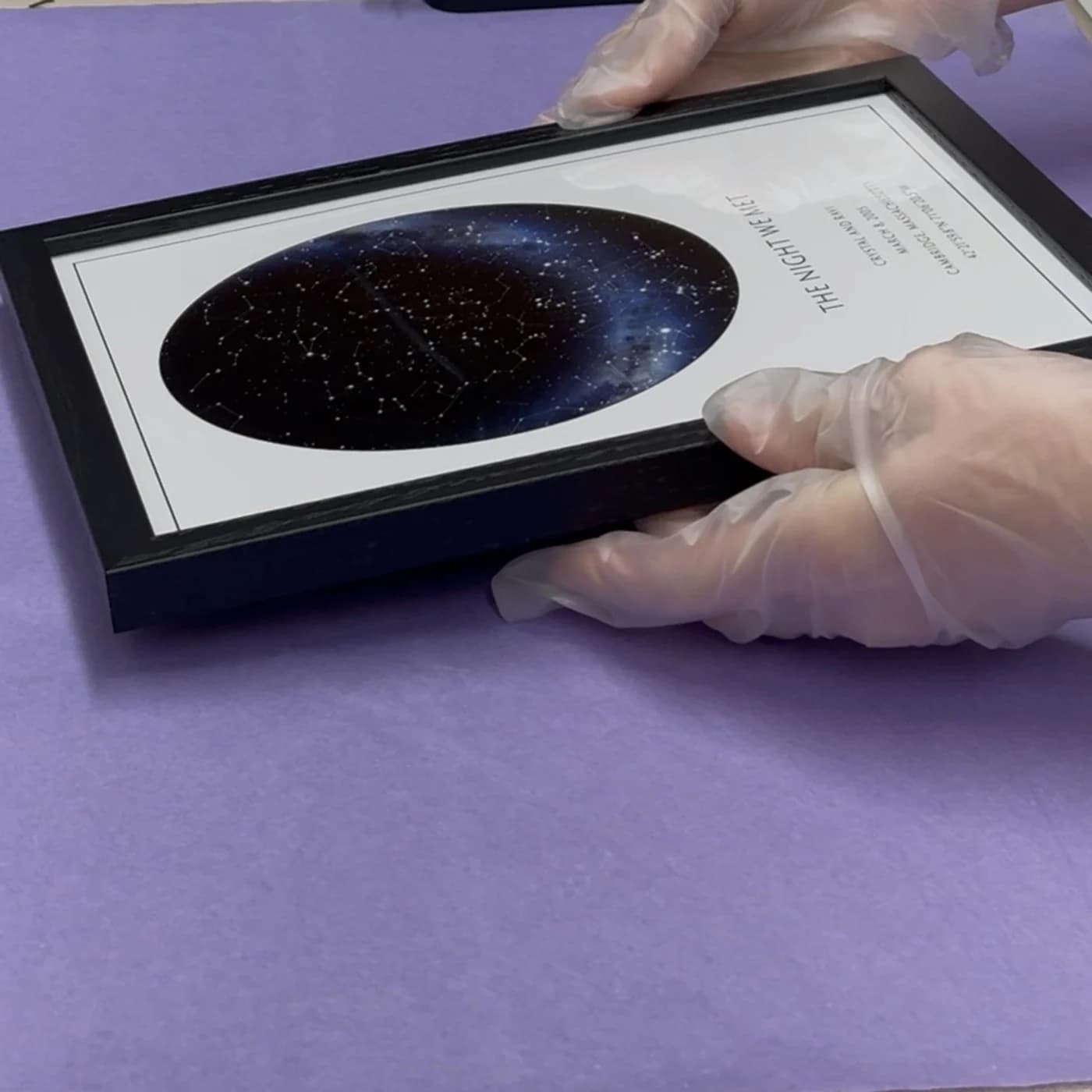 Illustration of a person reviewing a poster proof before printing