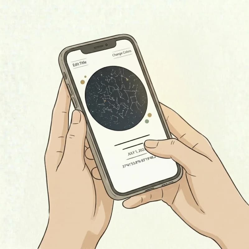 Screenshot of star map style and color customization options