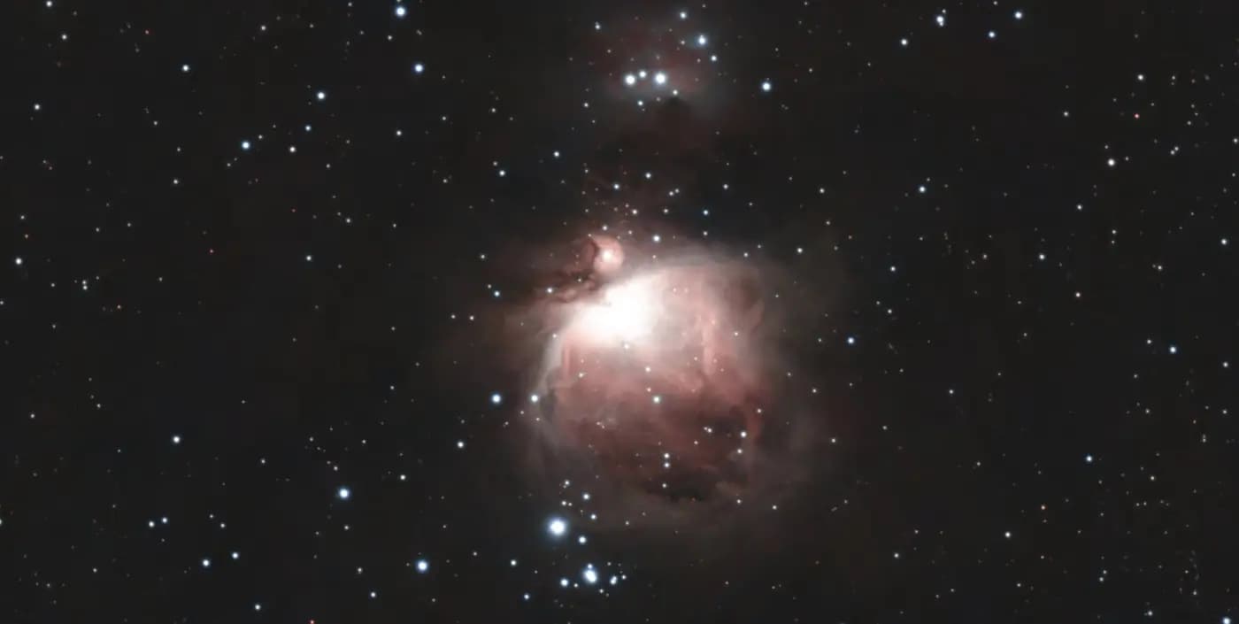 Orion Nebula photographed through a backyard telescope